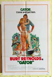 h543 GATOR one-sheet movie poster '76 Burt Reynolds, Lauren Hutton