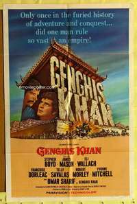h540 GENGHIS KHAN one-sheet movie poster '65 Omar Sharif, Boyd