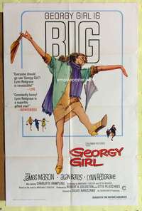 h538 GEORGY GIRL one-sheet movie poster '66 Lynn Redgrave, James Mason