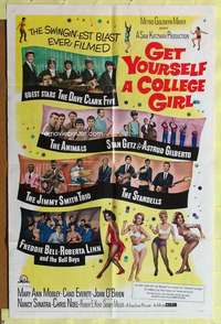 h535 GET YOURSELF A COLLEGE GIRL one-sheet movie poster '64 rock&roll!