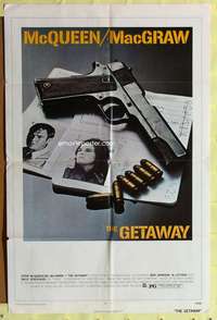 h534 GETAWAY one-sheet movie poster '72 Steve McQueen, Ali McGraw
