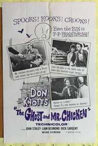 h532 GHOST & MR CHICKEN military one-sheet movie poster '65 Don Knotts