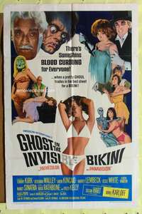 h530 GHOST IN THE INVISIBLE BIKINI one-sheet movie poster '66 Karloff