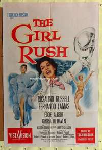 h524 GIRL RUSH one-sheet movie poster '55 Rosalind Russell in Las Vegas!