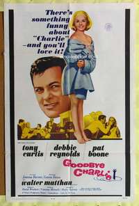h519 GOODBYE CHARLIE one-sheet movie poster '64 Tony Curtis, Deb Reynolds