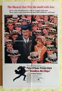 h518 GOODBYE MR CHIPS one-sheet movie poster '70 teacher Peter O'Toole!