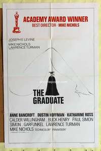 h517 GRADUATE style B one-sheet movie poster '68 Dustin Hoffman, Bancroft