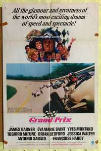 h516 GRAND PRIX one-sheet movie poster '67 James Garner, car racing!