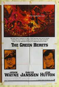 h513 GREEN BERETS one-sheet movie poster '68 John Wayne, David Janssen