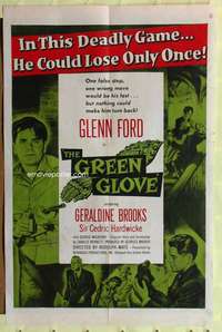 h510 GREEN GLOVE one-sheet movie poster '52 Glenn Ford, Geraldine Brooks