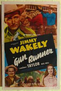 h504 GUN RUNNER one-sheet movie poster '49 Jimmy Wakely, Noel Neill!