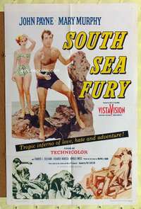 h494 HELL'S ISLAND one-sheet movie poster R61 Payne, South Sea Fury!
