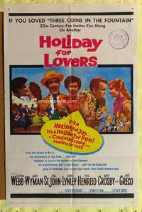 h487 HOLIDAY FOR LOVERS one-sheet movie poster '59 Clifton Webb, Wyman