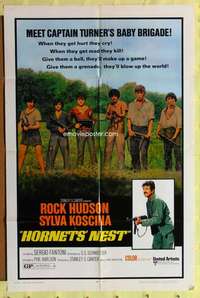 h481 HORNETS' NEST one-sheet movie poster '70 Rock Hudson, Sylva Koscina