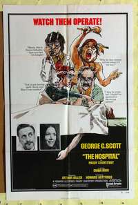 h479 HOSPITAL style B one-sheet movie poster '71 George C. Scott, Diana Rigg
