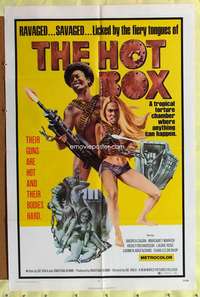 h478 HOT BOX one-sheet movie poster '72 sexploitation, babes fight back!