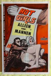 h477 HOT GIRLS FOR MEN ONLY one-sheet movie poster '68 truly outrageous!