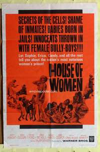 h465 HOUSE OF WOMEN one-sheet movie poster '62 wild female convicts!