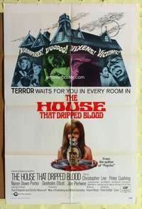 h462 HOUSE THAT DRIPPED BLOOD one-sheet movie poster '71 Christopher Lee