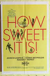 h461 HOW SWEET IT IS one-sheet movie poster '68 Garner, Debbie Reynolds