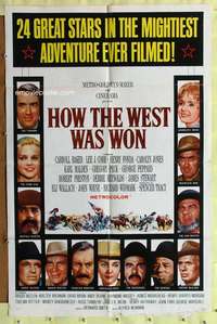 h460 HOW THE WEST WAS WON one-sheet movie poster '64 John Ford epic!