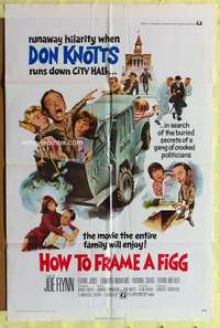 h458 HOW TO FRAME A FIGG one-sheet movie poster '71 Don Knotts, Joe Flynn