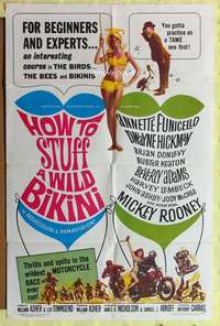 h456 HOW TO STUFF A WILD BIKINI one-sheet movie poster '65 Annette Funicello