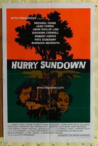 h454 HURRY SUNDOWN one-sheet movie poster '67 Michael Caine, Jane Fonda