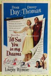 h447 I'LL SEE YOU IN MY DREAMS one-sheet movie poster '52 Doris Day