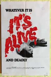 h439 IT'S ALIVE one-sheet movie poster '74 Larry Cohen, classic image!