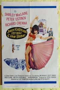 h433 JOHN GOLDFARB PLEASE COME HOME one-sheet movie poster '64 MacLaine