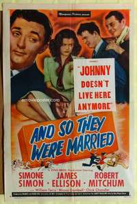 h432 JOHNNY DOESN'T LIVE HERE ANYMORE one-sheet movie poster R49 Mitchum