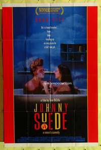 h431 JOHNNY SUEDE one-sheet movie poster '91 naked Brad Pitt in hot tub!