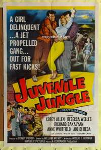 h425 JUVENILE JUNGLE one-sheet movie poster '58 jet propelled gang!