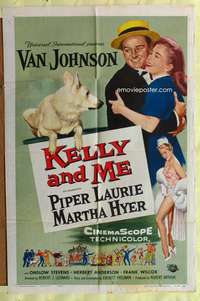 h424 KELLY & ME one-sheet movie poster '57 Van Johnson, Piper Laurie, Hyer
