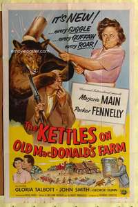 h422 KETTLES ON OLD MacDONALD'S FARM one-sheet movie poster '57 Main