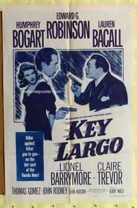 h421 KEY LARGO one-sheet movie poster R56 Humphrey Bogart, Lauren Bacall