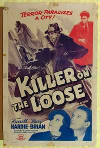 h419 KILLER AT LARGE one-sheet movie poster R49 Killer on the Loose!