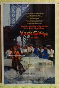 h409 KRUSH GROOVE one-sheet movie poster '85 Run-DMC, The Fat Boys!