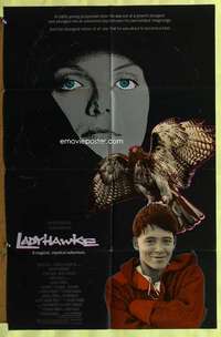 h407 LADYHAWKE 1sh '85 cool image of Michelle Pfeiffer & young Matthew Broderick!