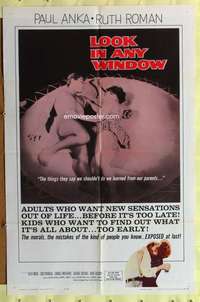 h368 LOOK IN ANY WINDOW one-sheet movie poster '61 Paul Anka, Ruth Roman