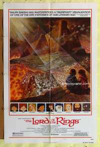 h366 LORD OF THE RINGS style B one-sheet movie poster '78 JRR Tolkien, Bakshi