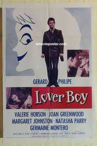 h359 LOVER BOY one-sheet movie poster '55 Gerard Philipe, Valerie Hobson