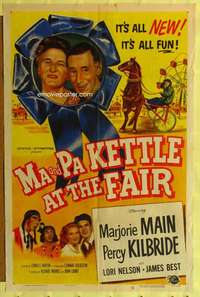 h357 MA & PA KETTLE AT THE FAIR one-sheet movie poster '52 Marjorie Main