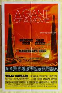 h355 MACKENNA'S GOLD style B one-sheet movie poster '69 Gregory Peck, Sharif