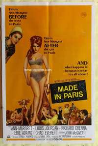 h351 MADE IN PARIS one-sheet movie poster '66 super sexy Ann-Margret!