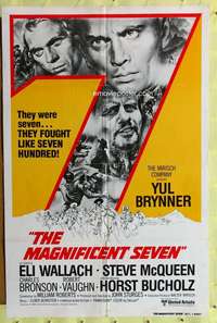 h347 MAGNIFICENT SEVEN int'l one-sheet movie poster R80 Yul Brynner, McQueen