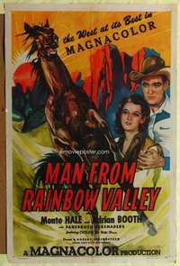 h343 MAN FROM RAINBOW VALLEY one-sheet movie poster '46 Monty Hale, Booth