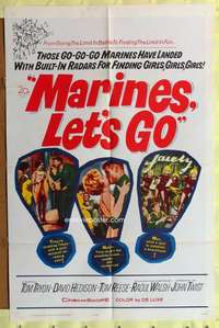 h338 MARINES LET'S GO one-sheet movie poster '61 Raoul Walsh, Tom Tryon