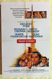 h336 MAROONED style C one-sheet movie poster '69 Gregory Peck, Gene Hackman